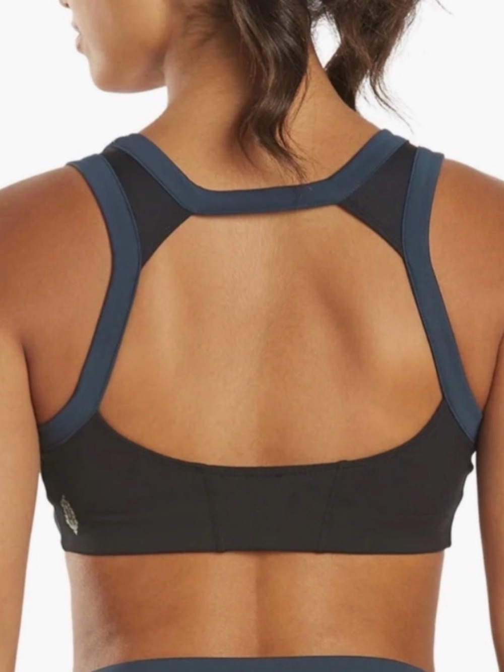 Free People FP Movement Rebel Sports Bra in black and navy size medium